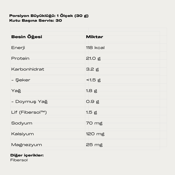 %70 Whey Protein Concentrate (WPC70 Standardized) - 900 Gr